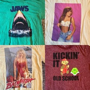 4 Vintage Style Mens XL T-Shirt Bundle